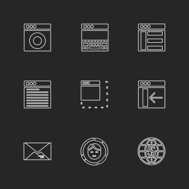 Bilgisayarlar, dijital cihazlar ve becerikli alet düğme düz stil ikonları ayarla