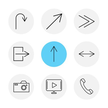 oklar yön işaretçiler yaratıcı simgeler ayarla, düz özel koleksiyon vektör