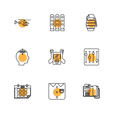 Beyaz arka plan üzerinde renkli daireler ile farklı minimalist düz vektör app simgeleri