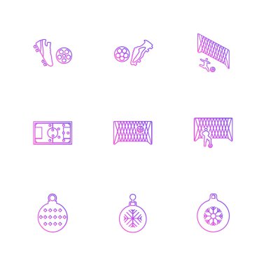 Beyaz arka plan üzerinde farklı minimalist düz vektör app simgeleri