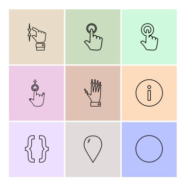 çeşitli semboller ile minimalist vektör simge kümesi