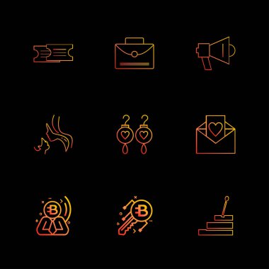 iş yaratıcı simgeler vektör tasarım düz koleksiyonu