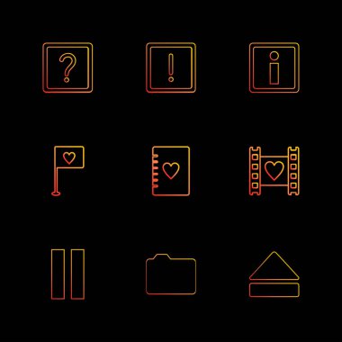 dizi iş ikonları/simgeleri, vektör, illüstrasyon 