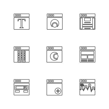 Bilgisayarlar, dijital cihazlar ve becerikli alet düğme düz stil ikonları ayarla