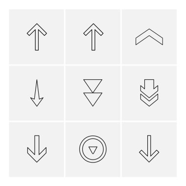 oklar yön işaretçiler yaratıcı simgeler ayarla, düz özel koleksiyon vektör