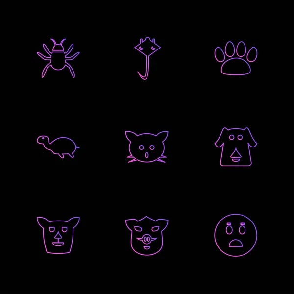 Conjunto Iconos Vectoriales Minimalistas Tema Mascotas — Vector de stock