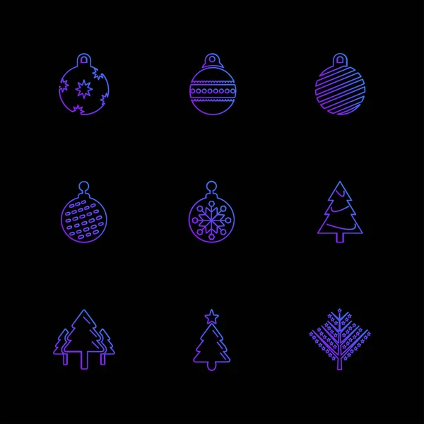 Ensemble Icônes Vectorielles Minimalistes Dans Thème Noël — Image vectorielle
