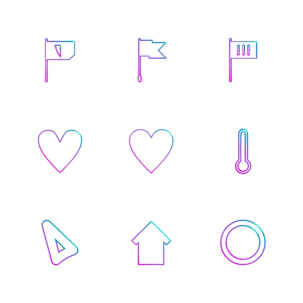 Set Various Minimalistic Vector App Icons — Stock Vector