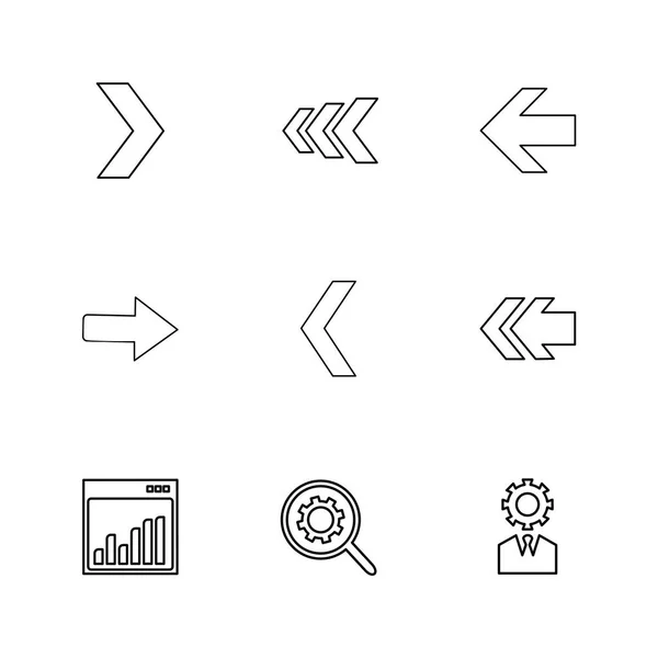 Flèches Directions Pointeurs Icônes Créatives Ensemble Conception Vectorielle Collection Plate — Image vectorielle