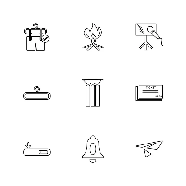 Conjunto Varios Iconos Aplicaciones Vectoriales Minimalistas — Vector de stock