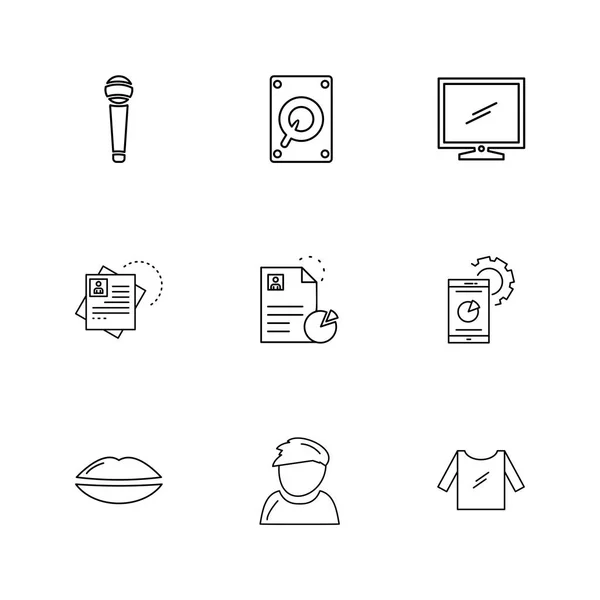 Set Various Minimalistic Vector App Icons — Stock Vector