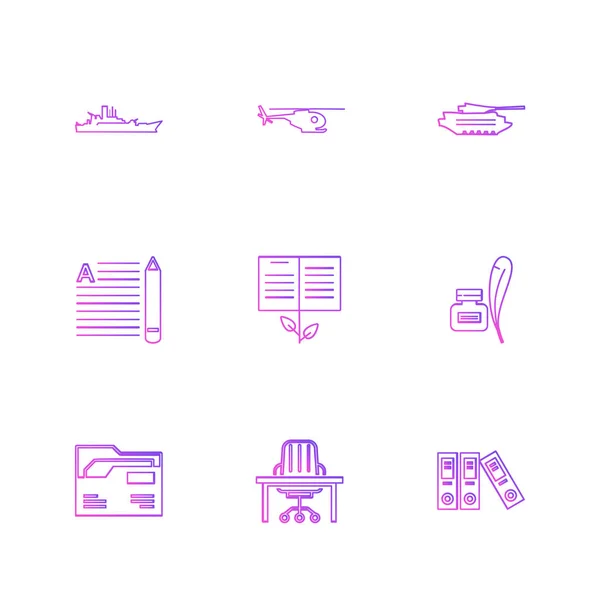 Conjunto Iconos Vectoriales Minimalistas — Archivo Imágenes Vectoriales