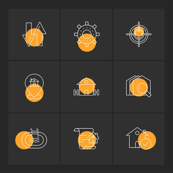 Set Verschiedener Minimalistischer Vektor App Symbole — Stockvektor