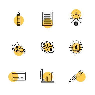 iş yaratıcı düz tasarım simgeler vektör koleksiyonu