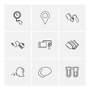farklı minimalist düz vektör app simgeleri beyaz kareler