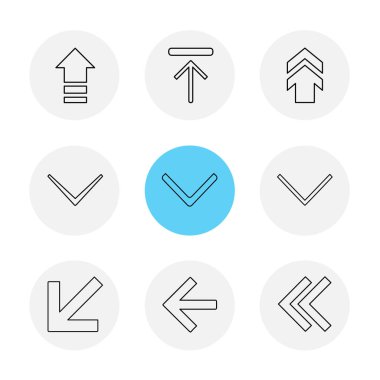 oklar yön işaretçiler yaratıcı simgeler ayarla, düz özel koleksiyon vektör