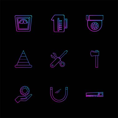 minimalist düz çeşitli uygulama simgeler vektör 