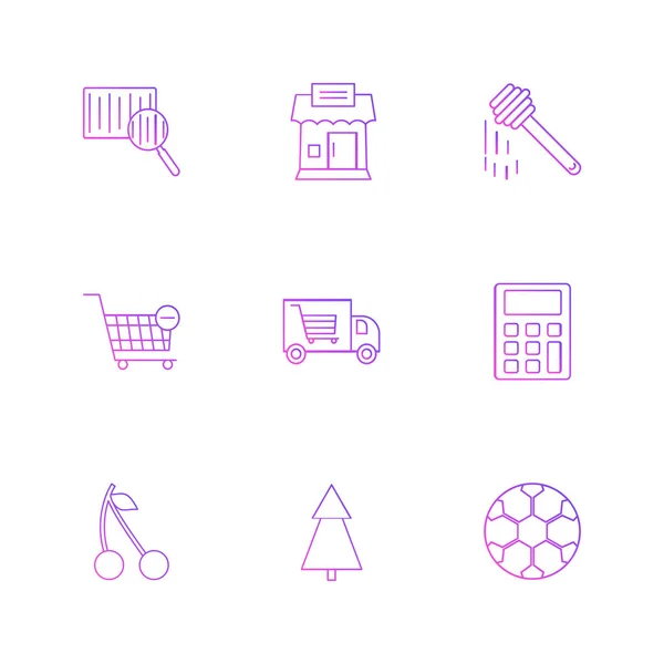 Conjunto Varios Iconos Aplicaciones Vectoriales Minimalistas — Archivo Imágenes Vectoriales