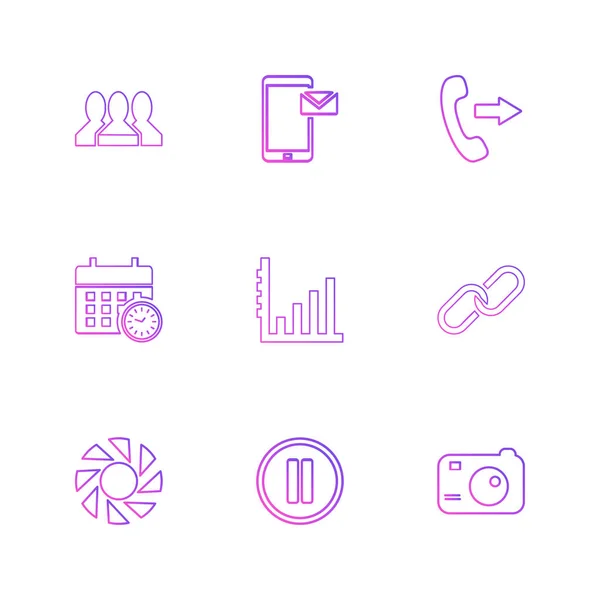 Ordenadores Dispositivos Digitales Botones Gadgets Conjunto Iconos Estilo Plano — Vector de stock