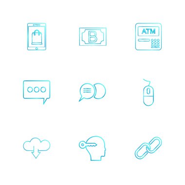 Farklı minimalist düz vektör app simgeleri           