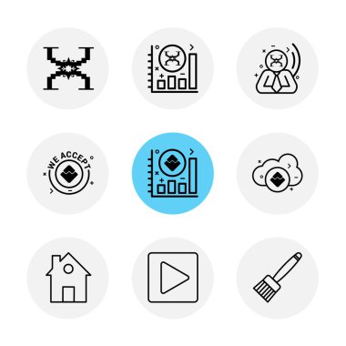 çeşitli tema app simgeler, vektör çizimler set