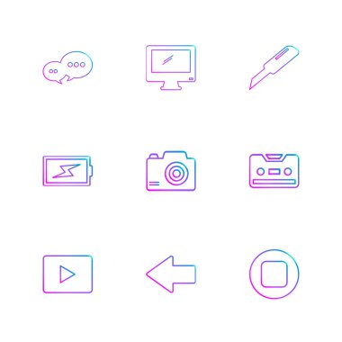 düz vektör çizim simgeler, App simgelerin ayarlamak  