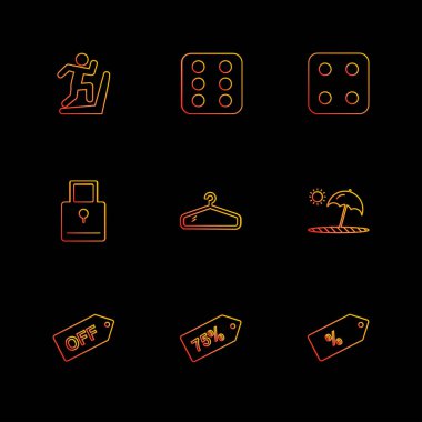 Farklı minimalist düz vektör app simgeleri   