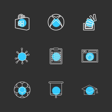 Farklı minimalist düz vektör app simgeleri           