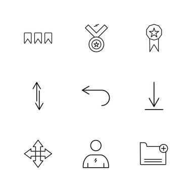 çeşitli tema app simgeler, vektör çizimler set