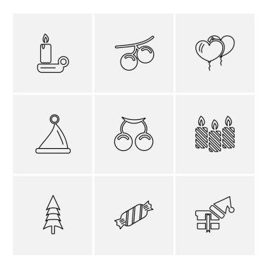 çeşitli tema app simgeler, vektör çizimler set