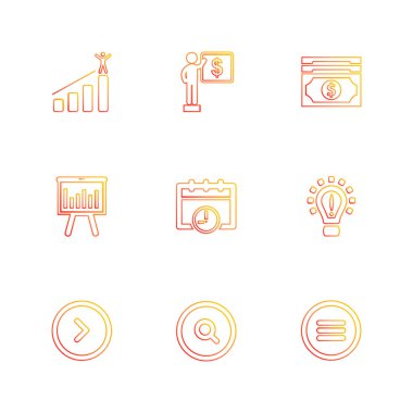 beyaz zemin üzerine minimalist düz vektör app simge kümesi