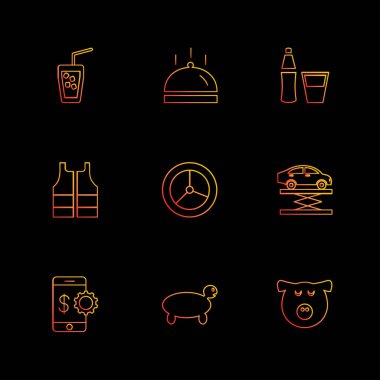 düz vektör çizim simgeler, App simgelerin ayarlamak     