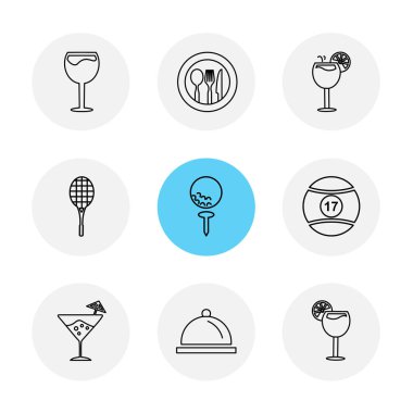 çeşitli tema app simgeler, vektör çizimler set