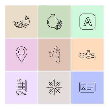 çeşitli tema app simgeler, vektör çizimler set