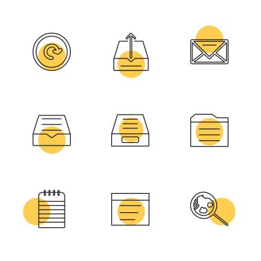 çeşitli tema app simgeler, vektör çizimler set