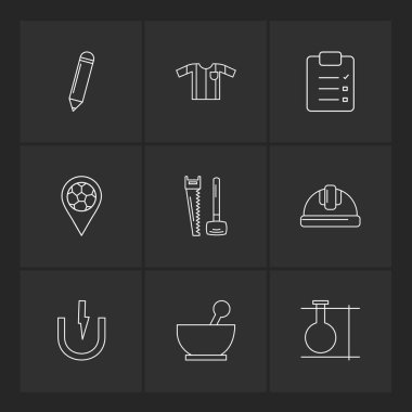 Farklı minimalist düz vektör app simgeleri 