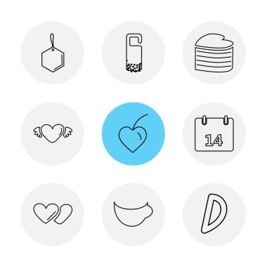 Beyaz arka plan üzerinde izole çeşitli tema app simge kümesi