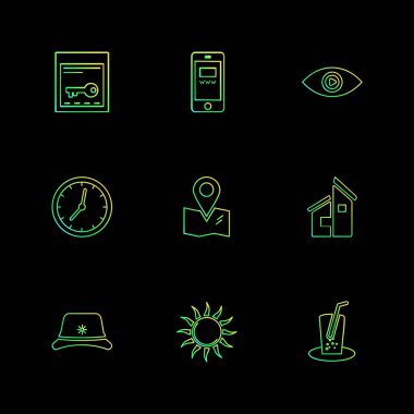 düz vektör çizim simgeler, App simgelerin ayarlamak  