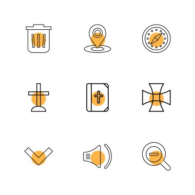 çeşitli tema app simgeler, vektör çizimler set