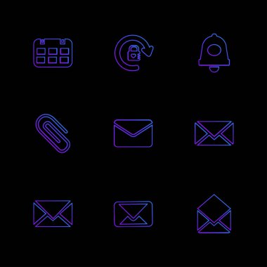 çeşitli tema app simgeler, vektör çizimler set
