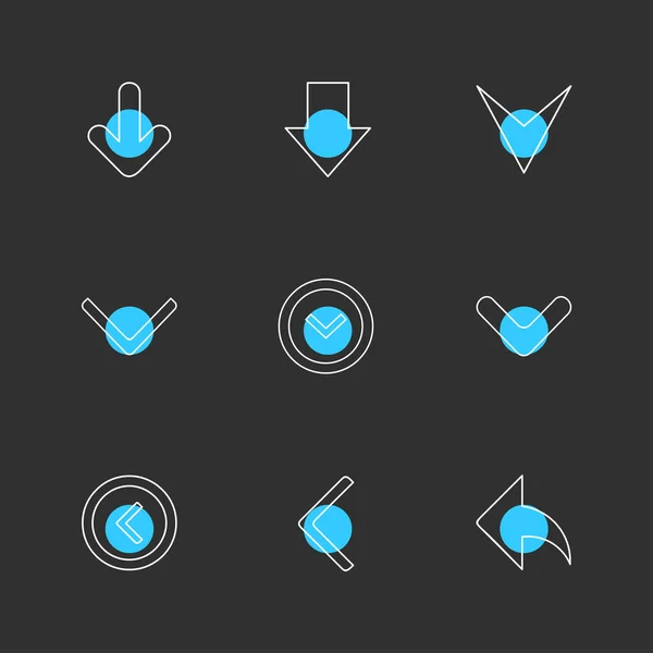 Icone Illustrazione Vettoriale Piatta Set Icone App — Vettoriale Stock