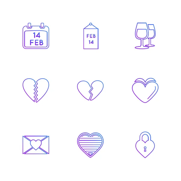 Corazones Iconos Web Vector Ilustración — Vector de stock