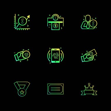 Farklı minimalist düz vektör app simgeleri           