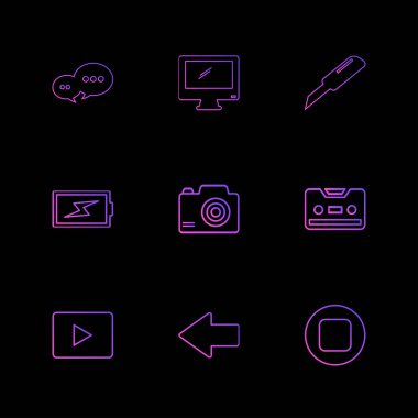 düz vektör çizim simgeler, App simgelerin ayarlamak  
