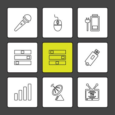 Farklı minimalist düz vektör app simgeleri           