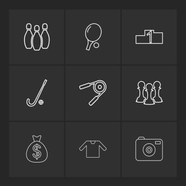 Farklı minimalist düz vektör app simgeleri           