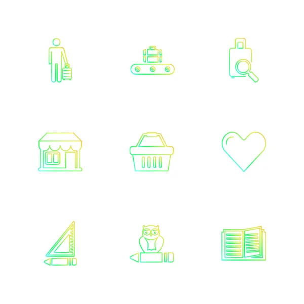 Conjunto Varios Iconos Aplicaciones Tema Ilustraciones Vectores — Vector de stock