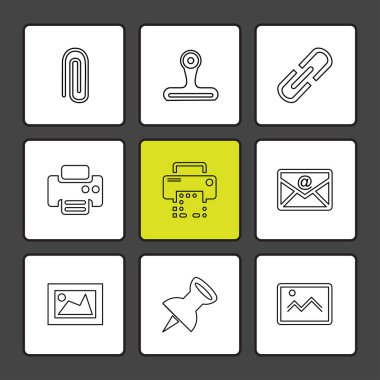 Farklı minimalist düz vektör app simgeleri           