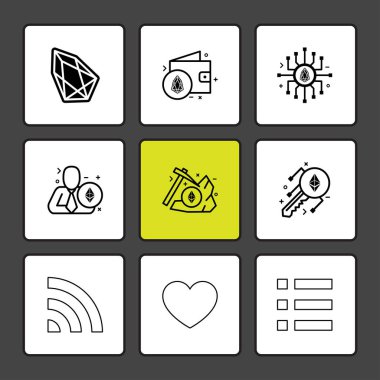 Farklı minimalist düz vektör app simgeleri           