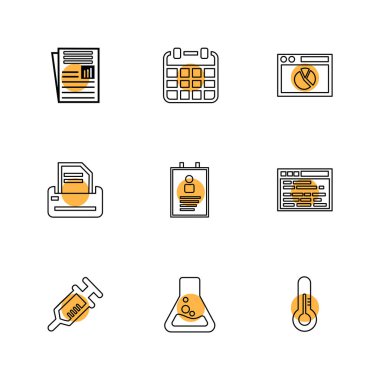 çeşitli tema app simgeler, vektör çizimler set